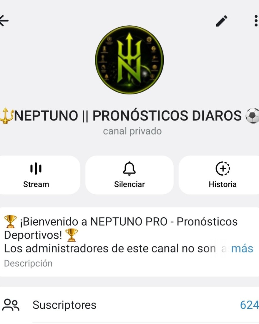 Canal privado de Neptuno en Telegram con 624 suscriptores